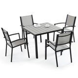 Fortia 5pc Outdoor Dining Furniture Set, 90 x 90cm Table and Chairs Setting for Outside