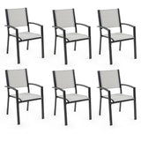 FORTIA x6 Outdoor Dining Chairs - Breathable Mesh Fabric