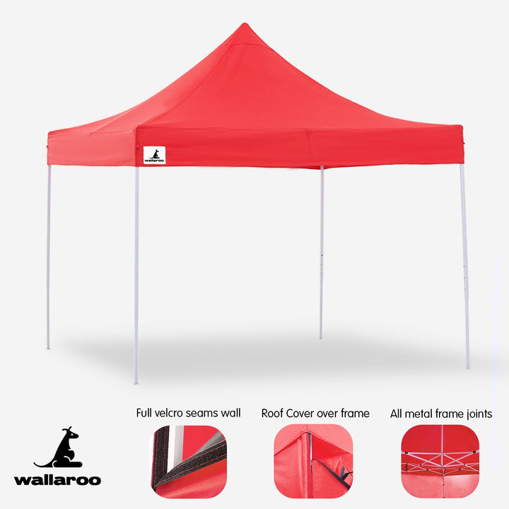 Wallaroo 3m x 3m Pop Up Gazebo / Marquee - Red