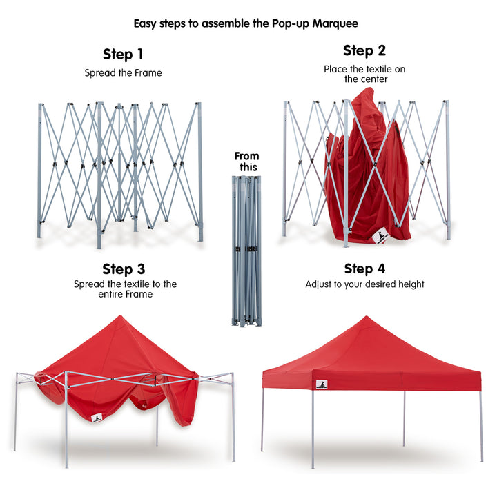 Wallaroo 3m x 3m Pop Up Gazebo / Marquee - Red