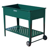 Wallaroo 108.5 x 50.5 x 80cm Raised Garden Bed / Cart - Galvanized Steel - Green