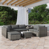 Large Modular Outdoor Lounge Set in Grey - with Ottoman