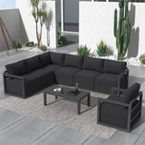Alfresco 7-Seater Garden Lounge Set – Charcoal Grey