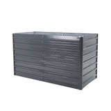 2-in-1 240 x 80 x 77cm Raised Garden Bed - Galvanised Steel Planter - Grey