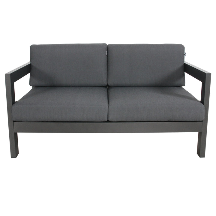 Outie 2 Seater Outdoor Sofa Lounge Aluminium Frame Charcoal