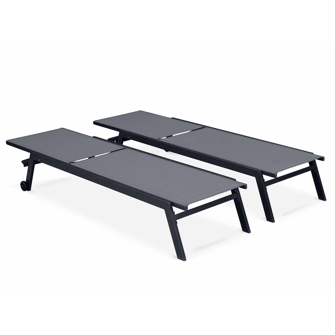 Sirocco Sunloungers - Adjustable - Set of 2 - Black