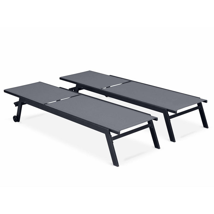 Sirocco Sunloungers - Adjustable - Set of 2 - Black