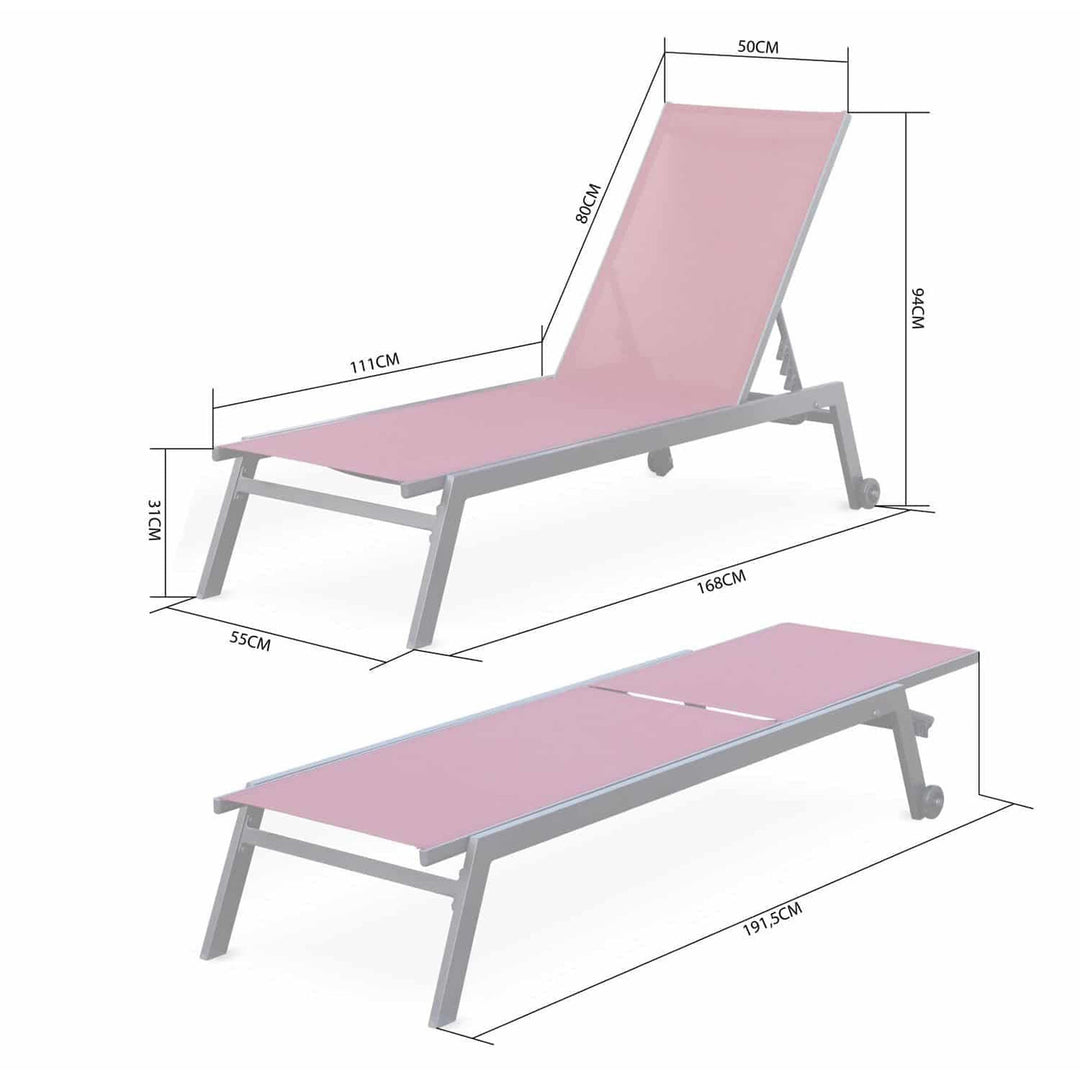 Sirocco Sunloungers - Adjustable - Set of 2 - Black