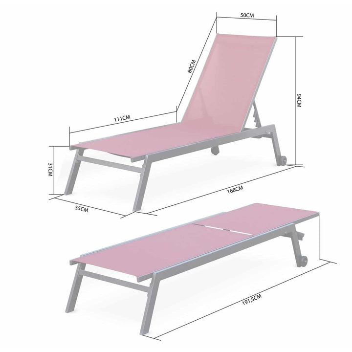 Sirocco Sunloungers - Adjustable - Set of 2 - Black