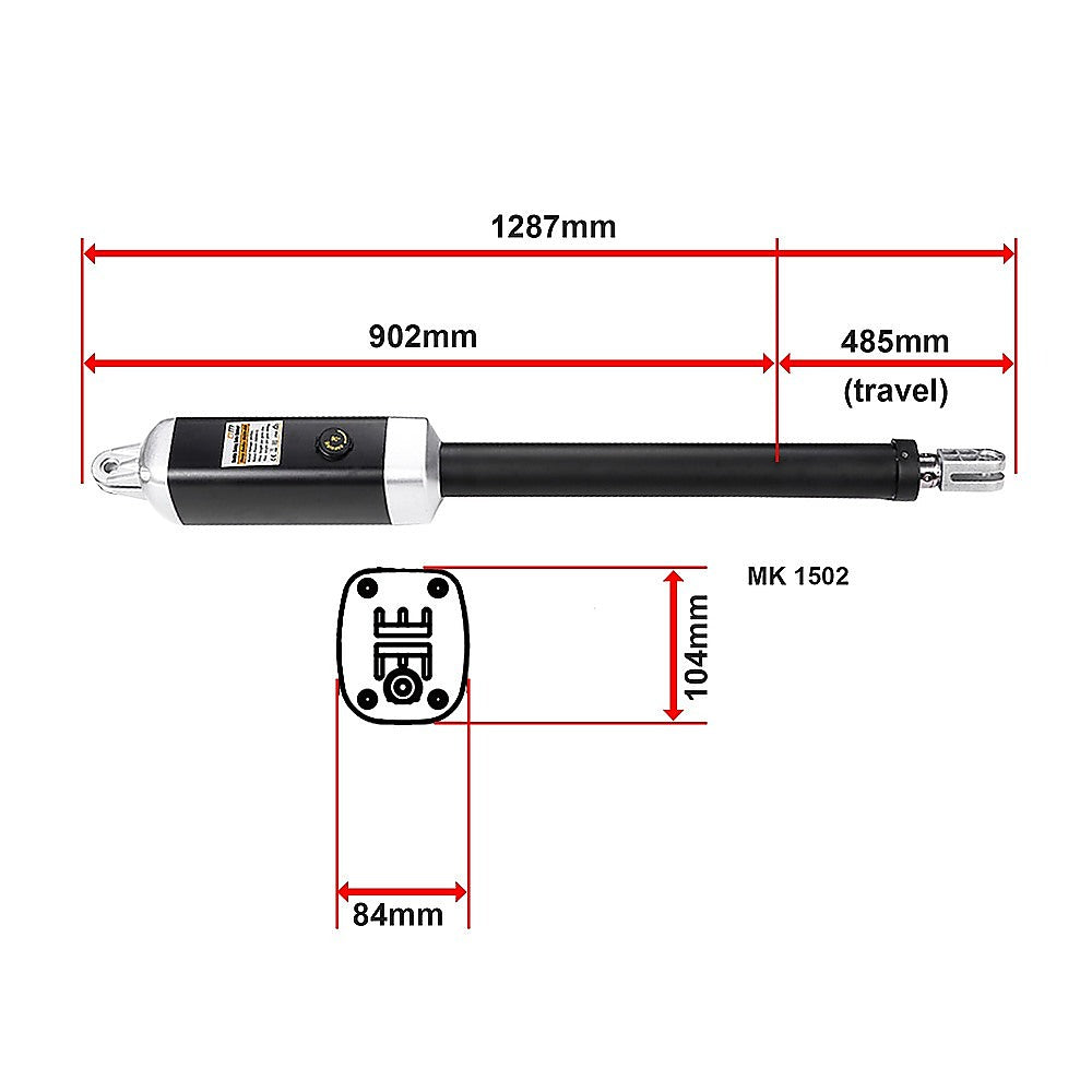 1200KG 20W Solar Double Swing Auto Motor Remote Gate Opener