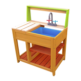 Childrens Outdoor Play Mud Kitchen / Sand Pit with Display Shelf