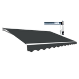 4.0m x 2.5m Outdoor Retractable Folding Arm Awning - Grey
