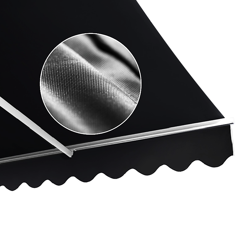 4.0m x 2.5m Outdoor Retractable Folding Arm Awning - Black