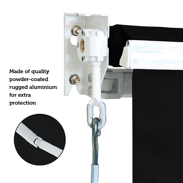 4.0m x 2.5m Outdoor Retractable Folding Arm Awning - Black