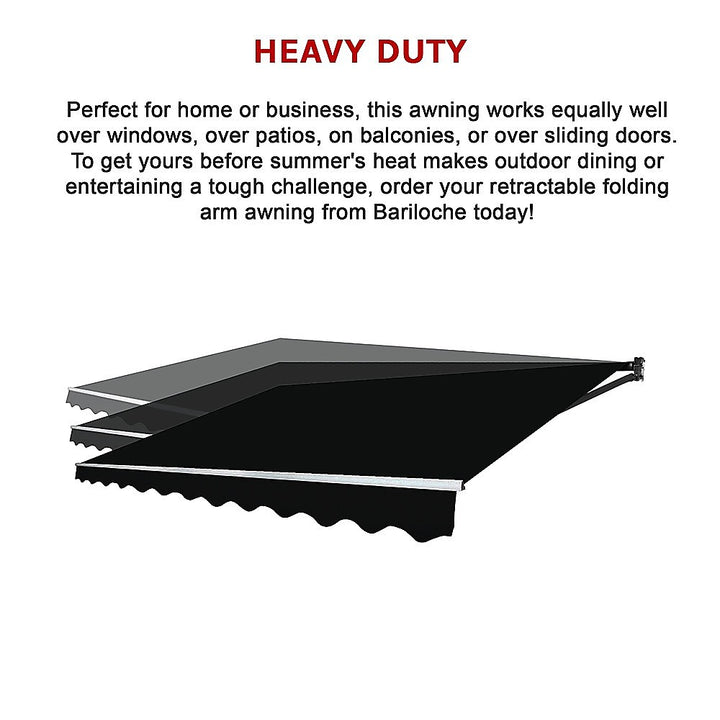 4.0m x 2.5m Outdoor Retractable Folding Arm Awning - Black