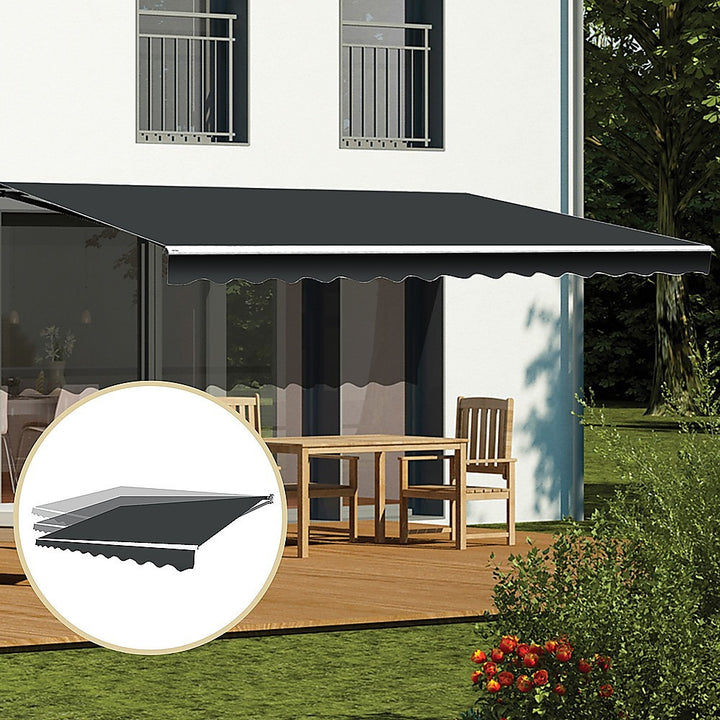 4.0m x 2.5m Motorised Outdoor Folding Arm Awning / Retractable Sunshade - Grey