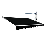 4.0m x 2.5m Motorised Outdoor Folding Arm Awning / Retractable Sunshade - Black