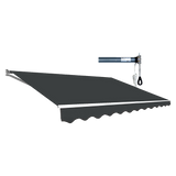 4.0m x 3.0m Motorised Outdoor Folding Arm Awning / Retractable Sunshade - Grey
