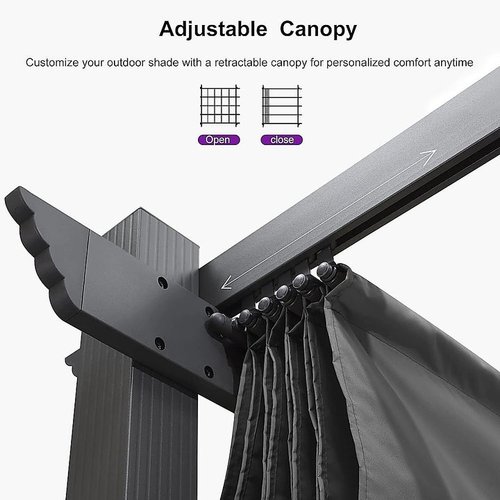 3m x 4m Aluminium Pergola with Retractable Roof