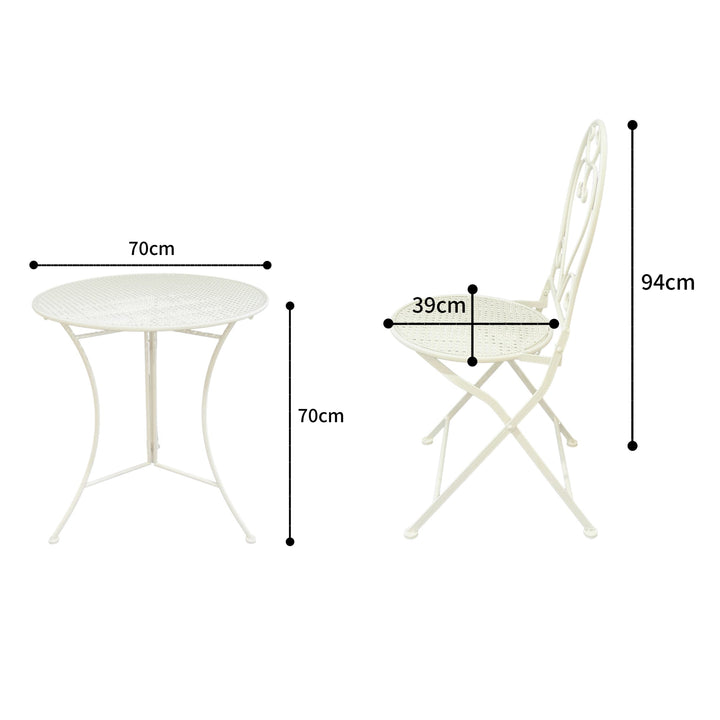 Bordeaux 3pc Setting Round Table + 2 Chairs