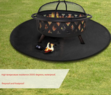 24-Inch Black Fireproof Mat for Fire Pit and BBQ - Silicone Coated