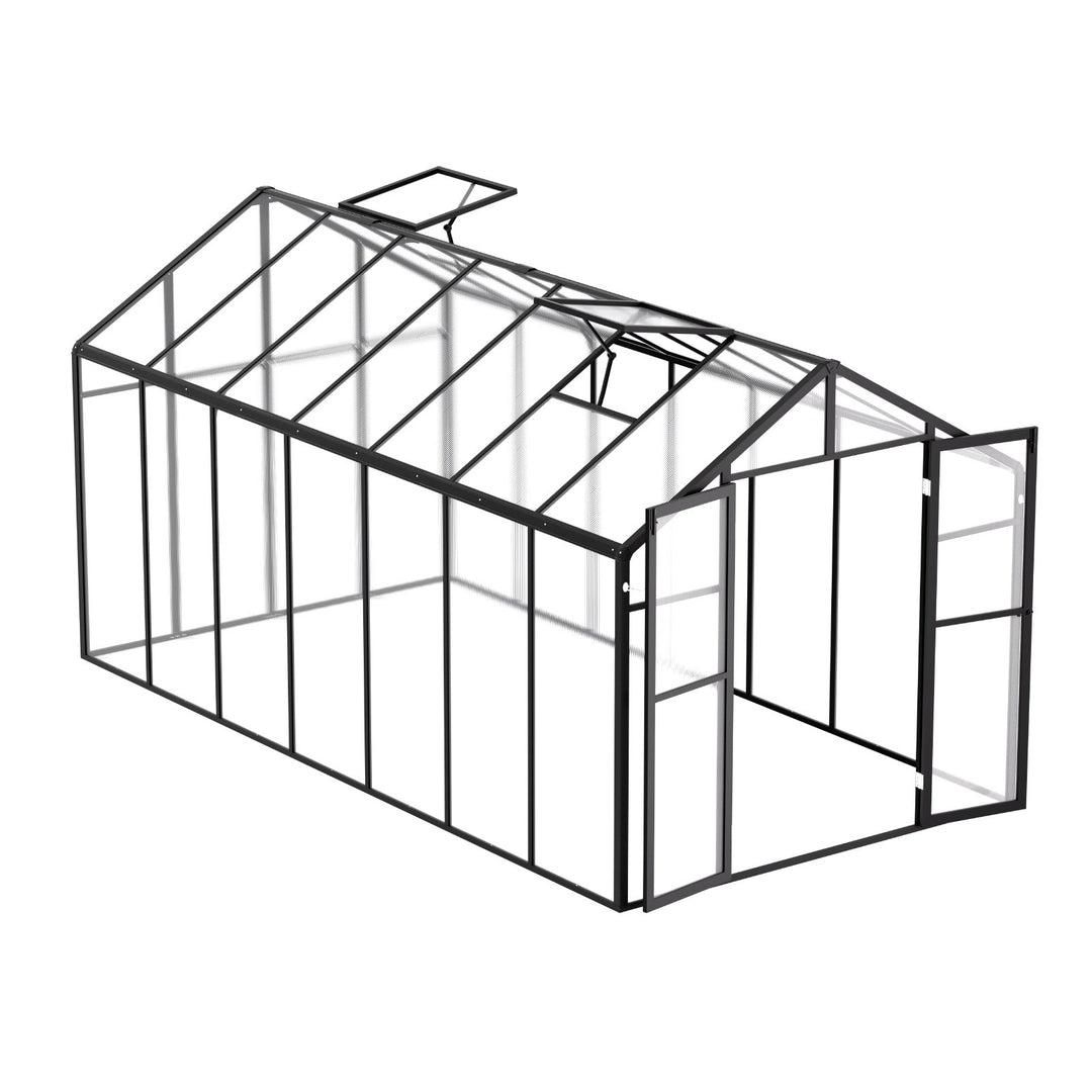 Polycarbonate Greenhouse 8 x 14 Ft Outdoor Walk-in Greenhouse for Garden