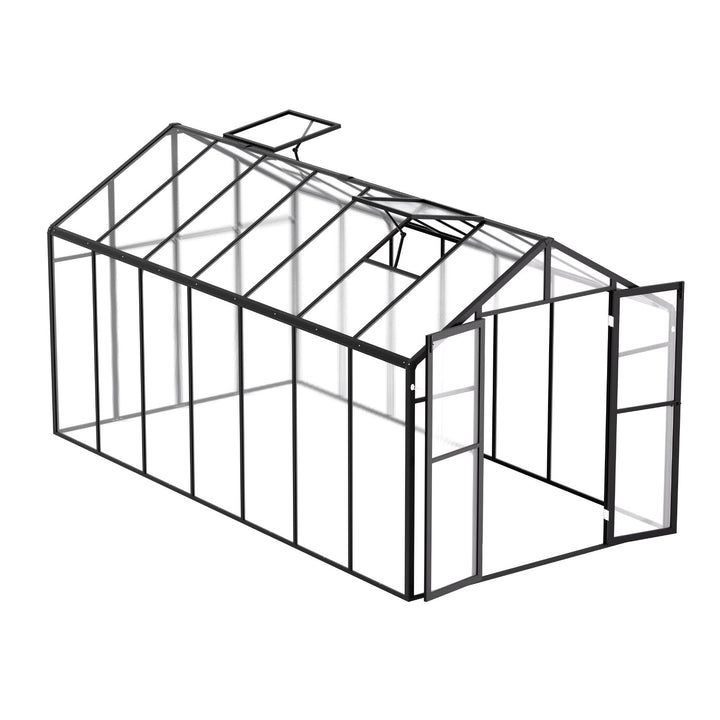 Polycarbonate Greenhouse 8 x 14 Ft Outdoor Walk-in Greenhouse for Garden