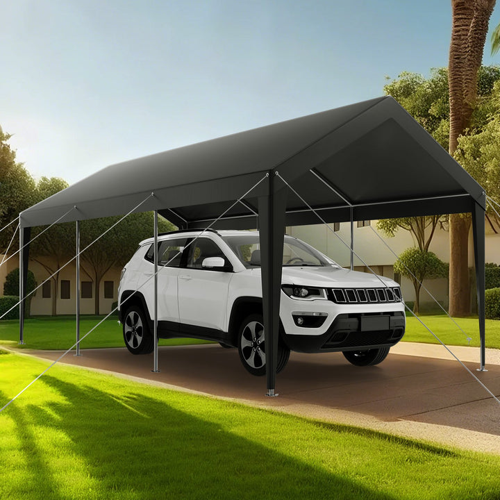 VEVOR Carport Car Canopy 10 x 20 FT Heavy Duty Portable Car Shelter Tent Grey