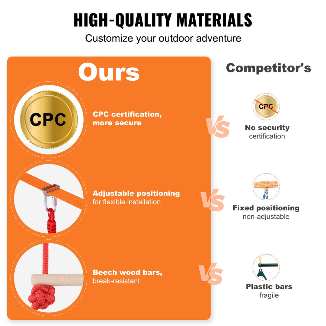 VEVOR Ninja Warrior Obstacle Course - 10 Obstacles