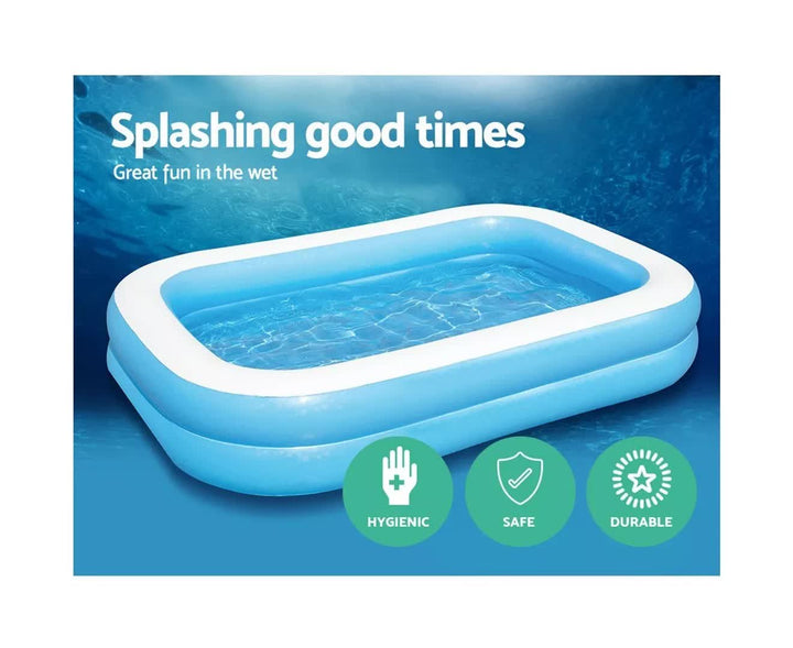 Bestway 2.62m x 1.75m x 51cm Inflatable Family Swimming Pool - Blue