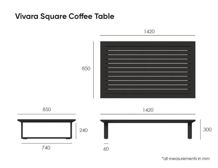 Vivara Outdoor Coffee Table (Avail in White & Charcoal)
