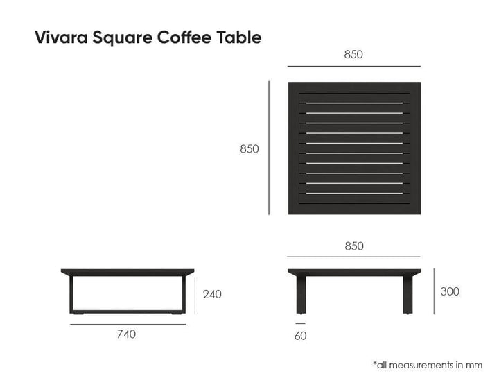 Vivara Outdoor Coffee Table (Avail in White & Charcoal)