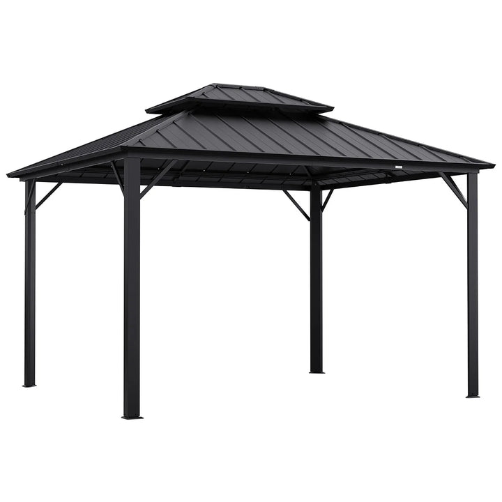 Aspendale 3m x 3.6m Metal Double Hip Roof Gazebo by Yardtopia