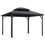 Aspendale 3m x 3.6m Metal Double Hip Roof Gazebo by Yardtopia