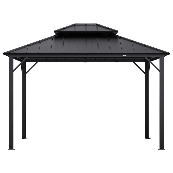 Aspendale 3m x 3.6m Metal Double Hip Roof Gazebo by Yardtopia