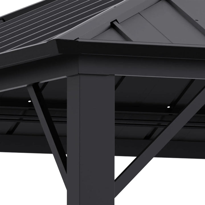Aspendale 3m x 3.6m Metal Double Hip Roof Gazebo by Yardtopia