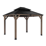 Maryborough 3m x 3m Timber & Steel Double Hip Roof Gazebo - Yardtopia