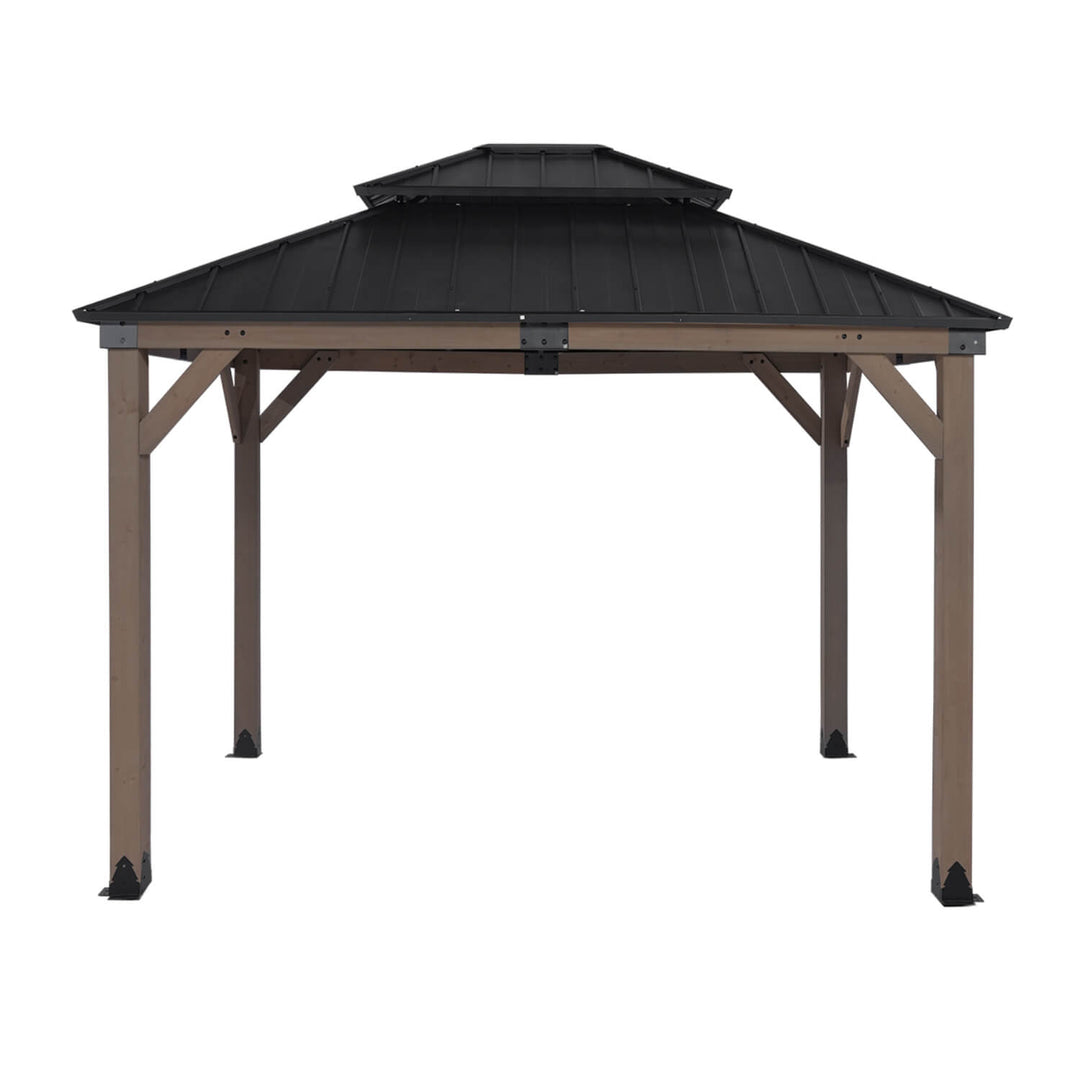 Maryborough 3m x 3m Timber & Steel Double Hip Roof Gazebo - Yardtopia