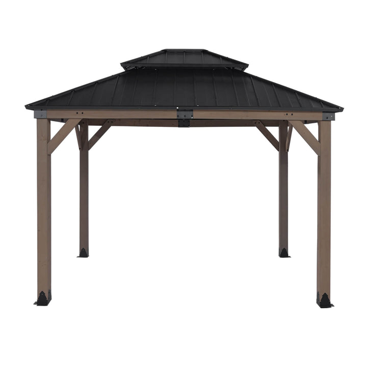 Maryborough 3m x 3m Timber & Steel Double Hip Roof Gazebo - Yardtopia