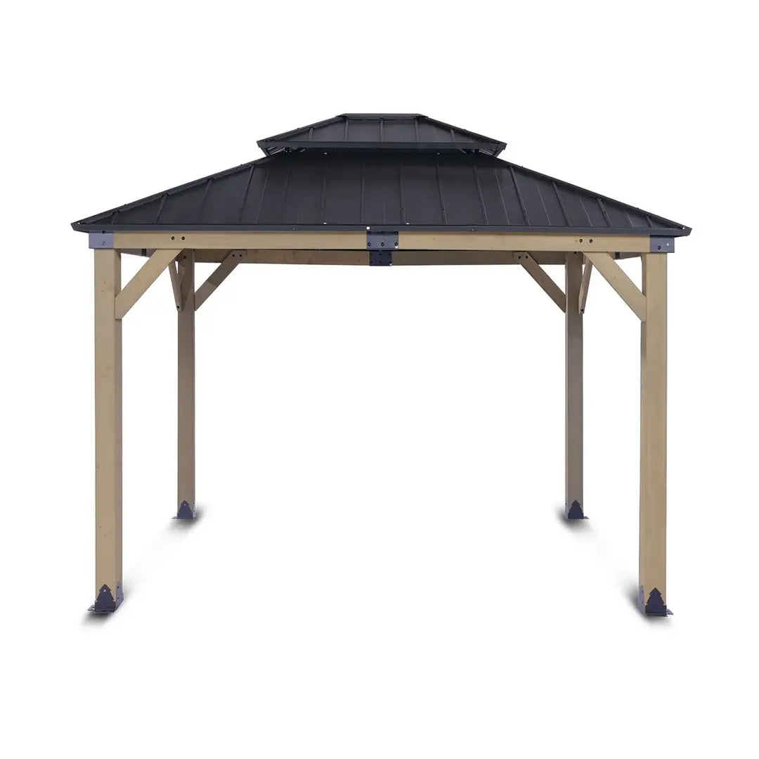 Maryborough 3m x 3m Timber & Steel Double Hip Roof Gazebo - Yardtopia