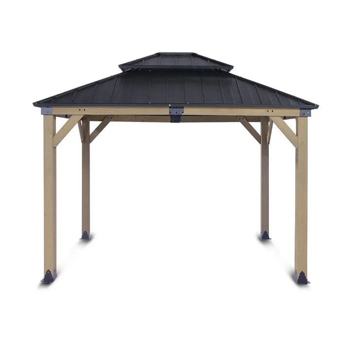 Maryborough 3m x 3m Timber & Steel Double Hip Roof Gazebo - Yardtopia