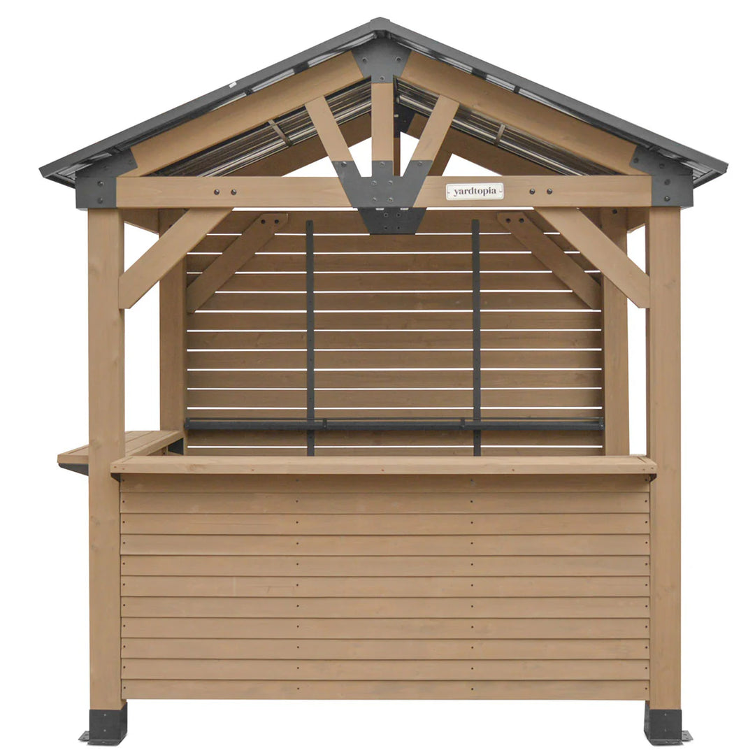Oslo 2.4m x 1.8m Outdoor Timber & Steel Gable Roof Gazebo - Bar Set by Yardtopia