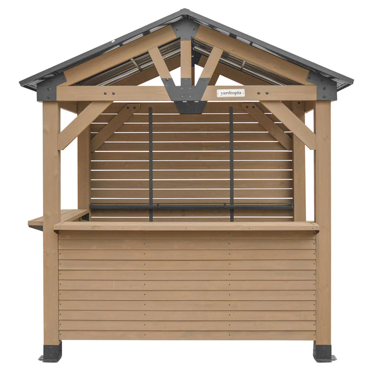 Oslo 2.4m x 1.8m Outdoor Timber & Steel Gable Roof Gazebo - Bar Set by Yardtopia