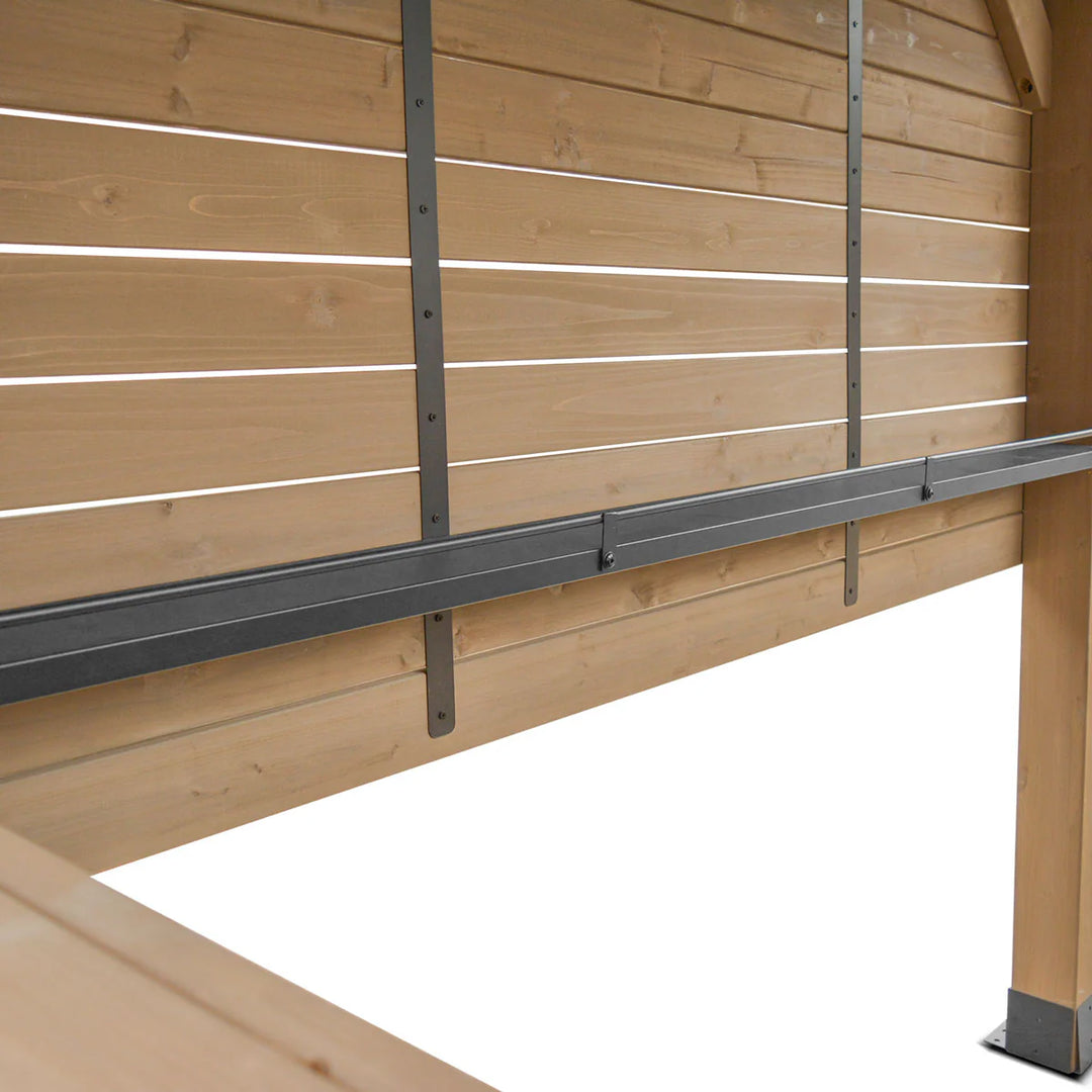 Oslo 2.4m x 1.8m Outdoor Timber & Steel Gable Roof Gazebo - Bar Set by Yardtopia