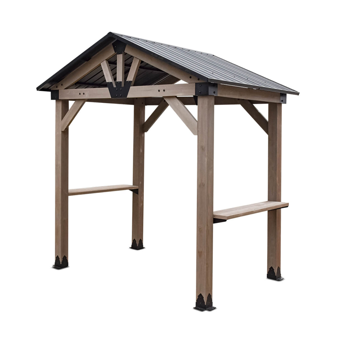 Oslo 2.4m x 1.8m BBQ/Grill Timber & Steel Gable Roof Gazebo by Yardtopia