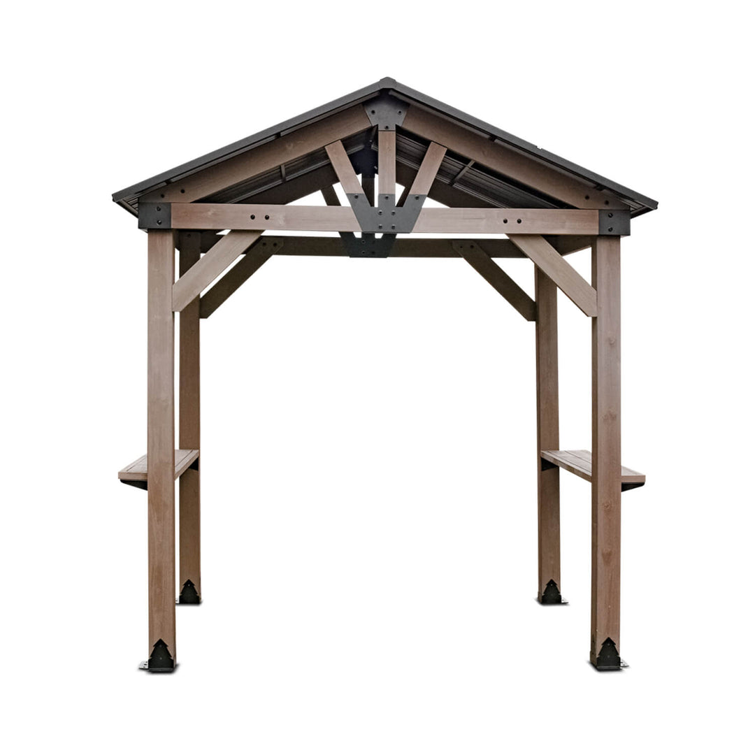 Oslo 2.4m x 1.8m BBQ/Grill Timber & Steel Gable Roof Gazebo by Yardtopia