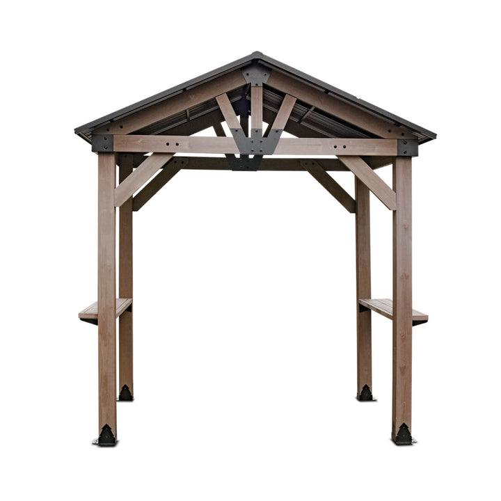 Oslo 2.4m x 1.8m BBQ/Grill Timber & Steel Gable Roof Gazebo by Yardtopia