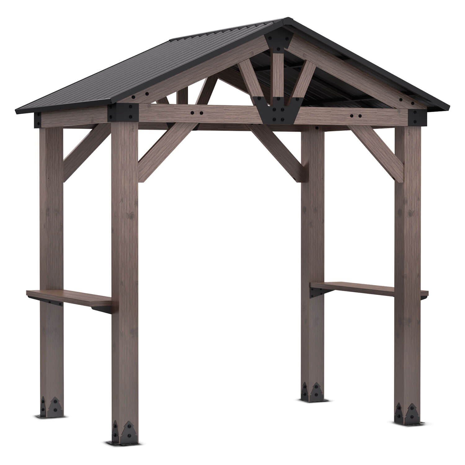 Yardtopia Oslo 2.4m x 1.8m BBQ/Grill Timber & Steel Gable Roof Gazebo