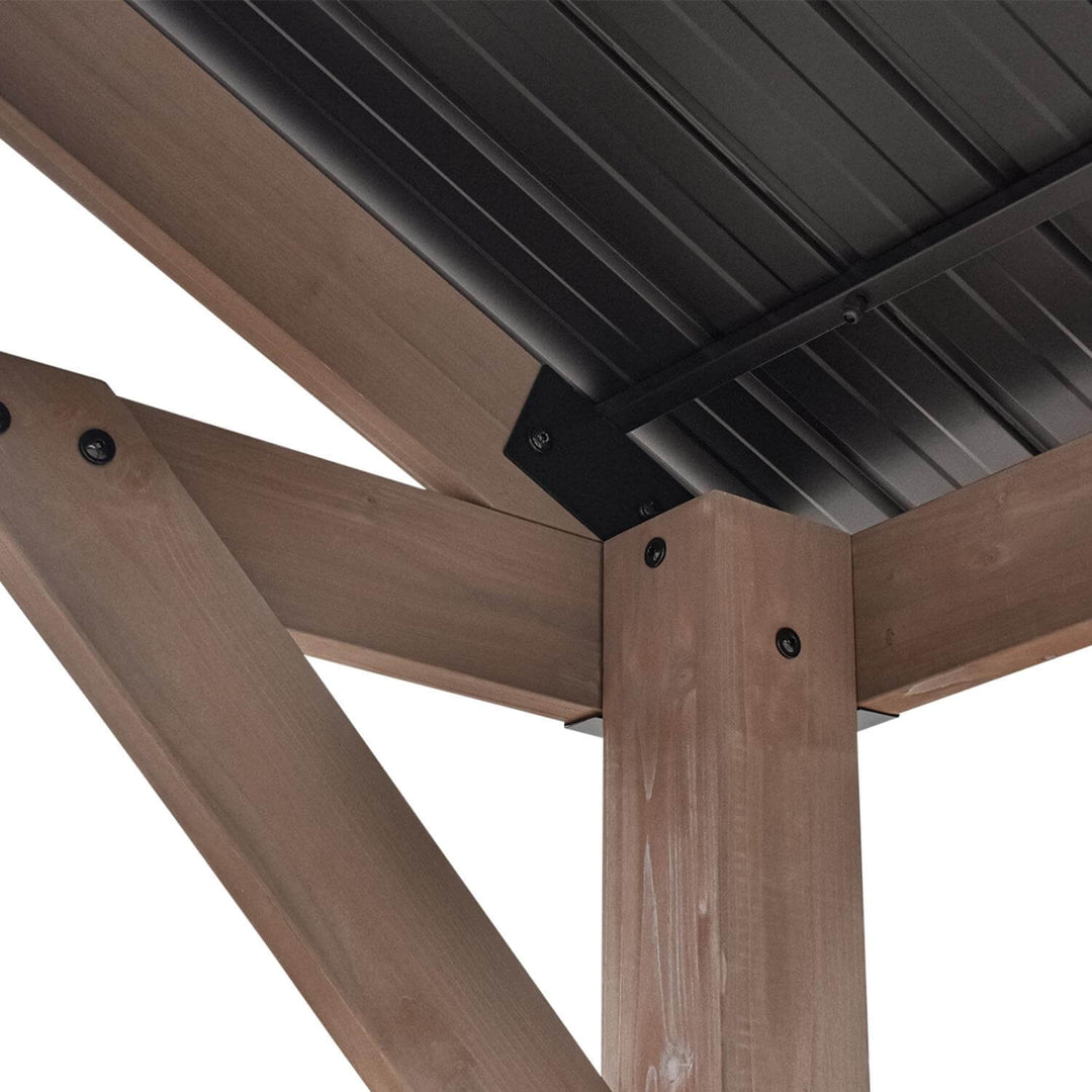 Oslo 2.4m x 1.8m BBQ/Grill Timber & Steel Gable Roof Gazebo by Yardtopia
