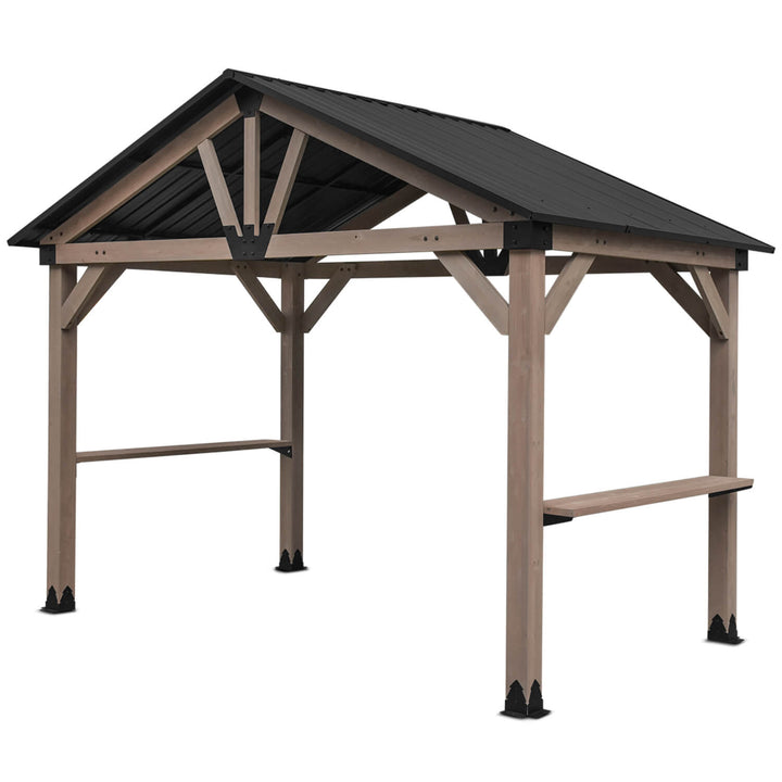 Oslo XL 3.6m x 2.4m BBQ/Grill Timber & Steel Gable Roof Gazebo by Yardtopia
